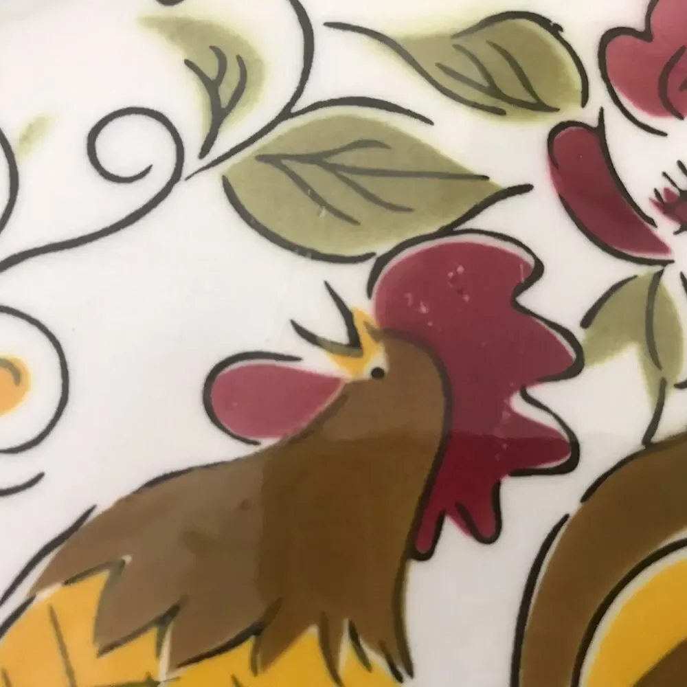 VTG Mikasa Terra Stone Heritage 7125 Single Dinner Plate Rooster 10.5